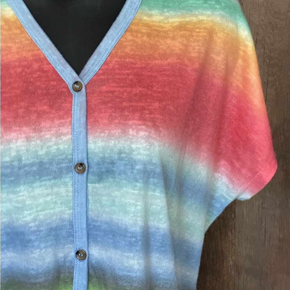 For The Republic Bright Striped Button-Up Women's Top - Picture 6 of 11